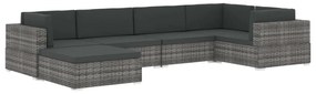 Assento de centro seccional c/ almofadões 1 pc vime PE castanho