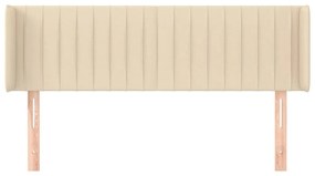 Cabeceira de cama c/ abas tecido 147x16x78/88 cm creme