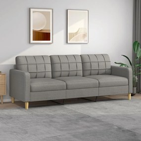vidaXL Sofá de 3 lugares 210 cm tecido cinza-escuro