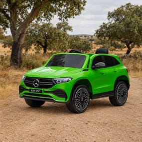 Carro elétrico para Crianças 12V 4x4 Mercedes Benz EQA 250 Rodas Espuma EVA, Assento couro ecológico Verde