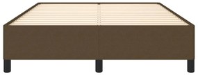 Estrutura de cama sem colchão 140x190 cm tecido castanho-escuro