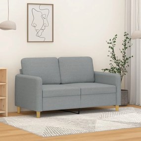 vidaXL Sofá de 2 lugares em tecido 120 cm cinzento-claro