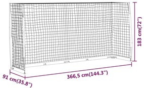 Baliza de futebol 366,5x91x183 cm aço