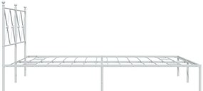 Estrutura de cama com cabeceira 160x200 cm metal branco