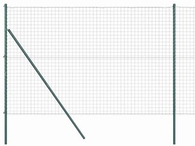 Cerca Euro com 7 Postes 1.5x10 m em Aço Galvanizado Verde