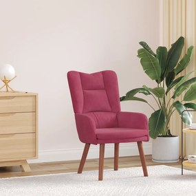 vidaXL poltrona Vinho Vermelho 63 x 67 x 94 cm Veludo