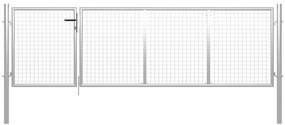 Portão de jardim 350x100 cm aço prateado