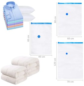 Sacos para arrumação de roupas a vácuo 60x40 cm 20 pcs