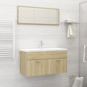 vidaXL Conjunto móveis casa de banho derivados madeira carvalho sonoma
