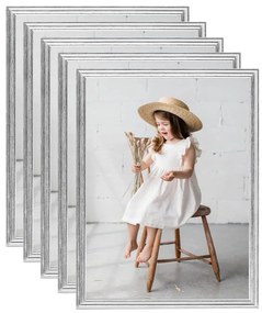vidaXL Molduras para parede 5 pcs 40x50 cm MDF prateado