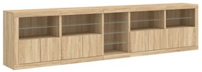Aparador com luzes LED 283x37x67 cm carvalho sonoma