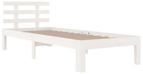 Estrutura cama pequena solteiro 75x190 cm madeira maciça branco