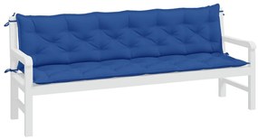 Almofadões banco jardim 2 pcs 200x50x7cm tecido oxford azul