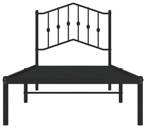Estrutura de cama com cabeceira 90x200 cm metal preto