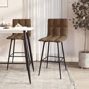 vidaXL Bancos de bar 2 pcs couro artificial castanho-escuro