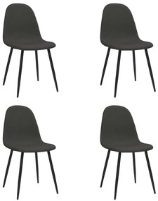 vidaXL Cadeiras de jantar 4 pcs couro artificial preto