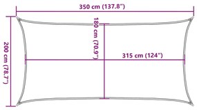 Para-sol estilo vela 160 g/m² 2x3,5 m PEAD bege