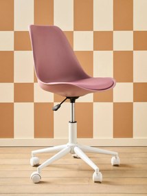 Cadeira de secretária com rodinhas, para criança rosa