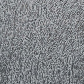 Tapete shaggy de pelo alto NAVARRA 160x160 cm cinzento prateado