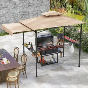 Tenda de Jardim para Churrasco, 318 x 153 cm (GRELHADOR NÃO INCLUIDO), Toldo Lateral, Bege
