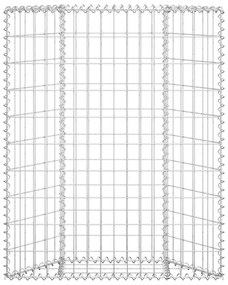 Canteiro elevado/cesto gabião trapézio 80x20x100 cm aço galvan.
