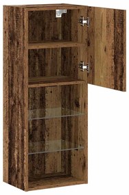Estante para TV vidaXL com Luzes LED Madeira Antiga 40,5x30x102 cm