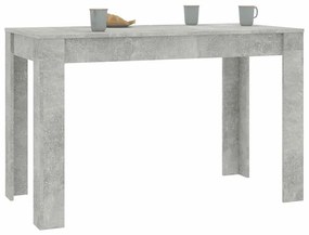 Mesa de jantar 120x60x76 cm derivados de madeira cinza cimento