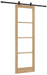 Porta Deslizante vidaXL com Conjunto de Hardware 'ORKDAL'Madeira Sólid