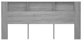 Armário de cabeceira 220x18,5x104,5 cm sonoma cinzento