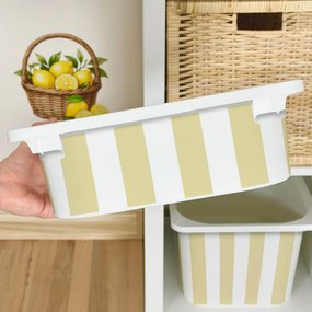 Autocolante para caixa IKEA TROFAST - Riscas amarelas e brancas