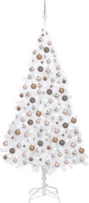 vidaXL Árvore Natal artificial pré-iluminada c/ bolas branco