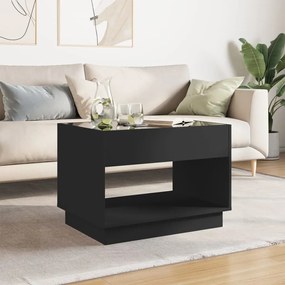 Mesa de centro luzes LED Infinity 70x50x50 cm preto
