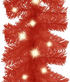 Grinalda de Natal com luzes LED 20 m vermelho