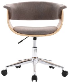Cadeiras de jantar giratórias 4 pcs tecido cinzento-acastanhado