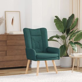 Cadeira Relaxante vidaXL Verde Escuro em Tecido