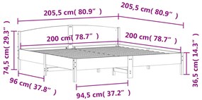 Cama sem colchão 200x200 cm pinho maciço castanho-mel
