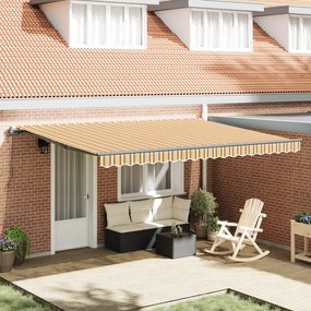 vidaXL Toldo Retrátil Automático Listrado Multicolorido 450x300 cm