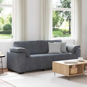 vidaXL Sofá de 3 lugares 178 cm veludo cinza-escuro