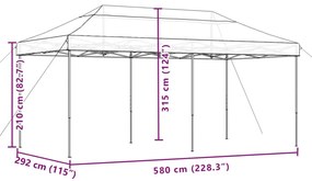 Tenda para festas pop-up dobrável 580x292x315 cm bege
