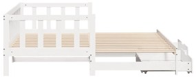Sofá-cama com gavetão e gavetas sem colchão 90x200 cm branco