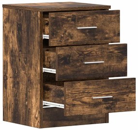 Mesa de cabeceira 2 pcs 38x35x56 cm madeira cor carvalho fumado