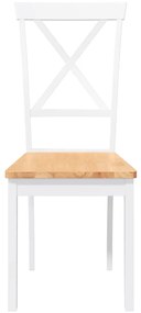 Cadeiras de jantar 2 pcs madeira de seringueira maciça branco