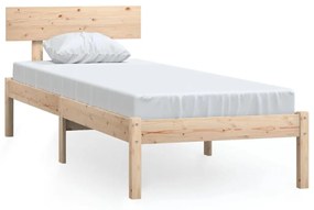 Estrutura de cama pequena solteiro UK 75x190 cm pinho maciço