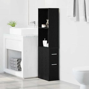 vidaXL Armário de Banheiro Estreito Carvalho preto 22 x 41 x 135 cm