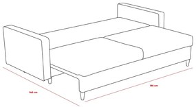 Sofá-cama de 3 Lugares Eva – Creme – 210 cm x 82 cm x 90 cm