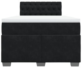 Cama boxspring com colchão 120x200 cm veludo preto