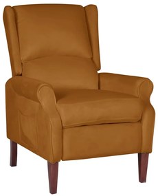 vidaXL Poltrona reclinável veludo castanho