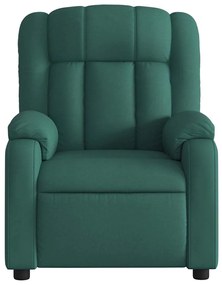 Poltrona de massagens reclinável tecido verde-escuro