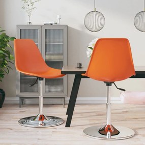 vidaXL Cadeiras de jantar giratórias 2 pcs PP laranja
