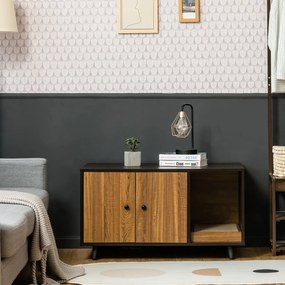 Caixa de areia oculta para gatos decorativa com porta dupla 90 x 50 x 50 cm cor de nogueira